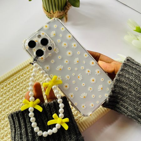 Daisy Clear Phone Case With Phone Charm