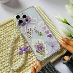 Aesthetic Lilac Clear Phone Case With Phone Charm