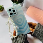 Pale Blue Clear Phone Case With Phone Charm